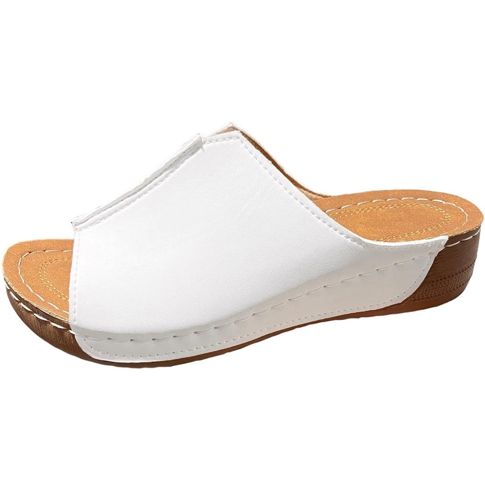 Women's White Slide Sandals